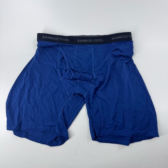 BAMBOO Blue Boxer Briefs with Elastic Waistband - Picture 2 of 7